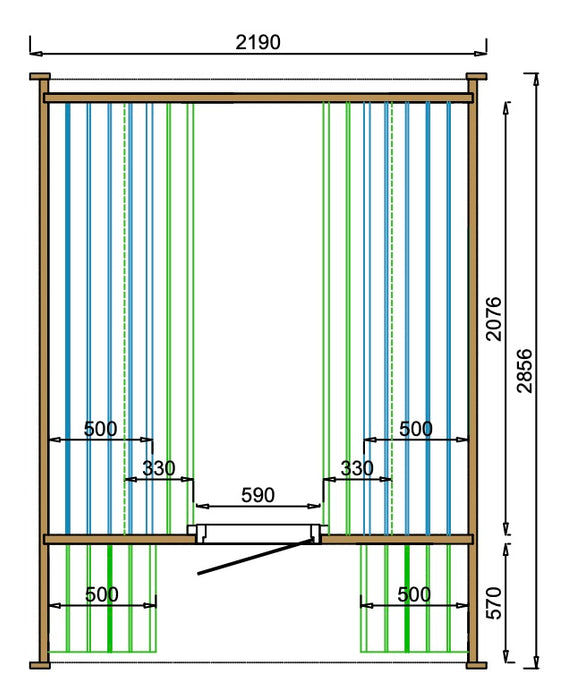 Sauna cube Rovaniemi 280 cm | 38 mm | onbehandeld