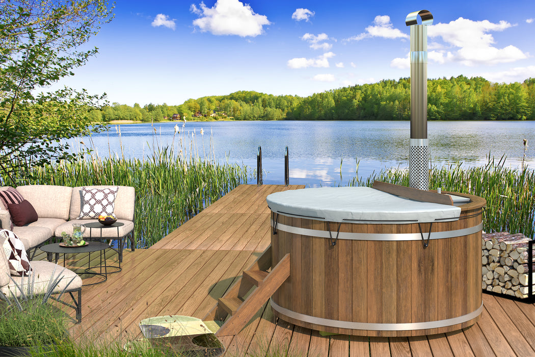 Hottub met interne RVS kachel Ø180 cm Thermowood