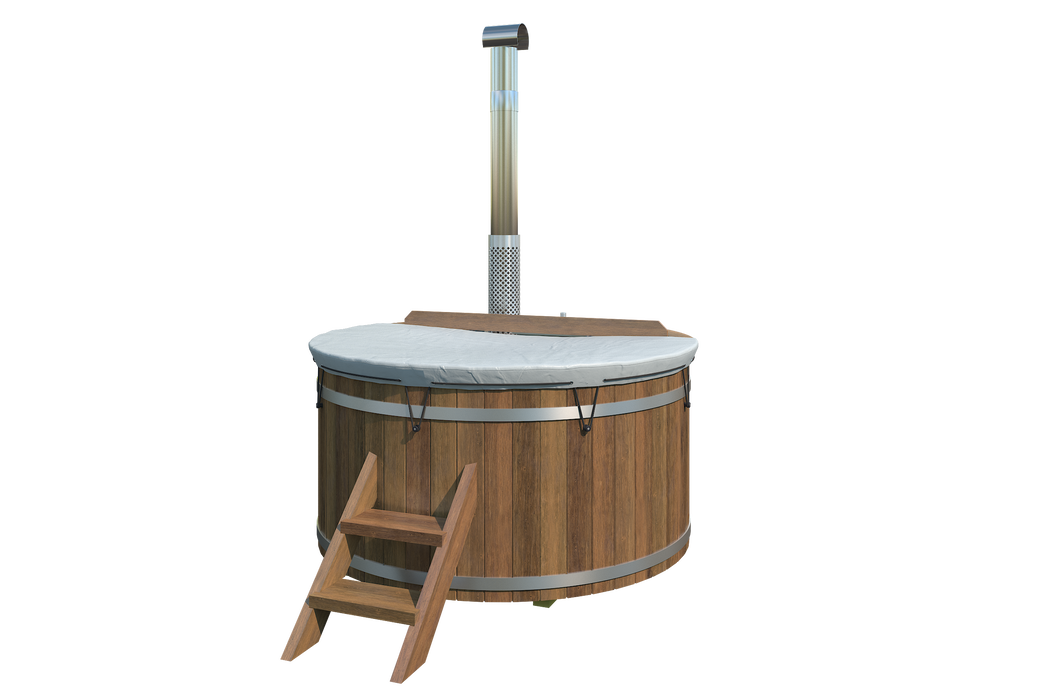 Hottub met interne RVS kachel Ø180 cm Thermowood