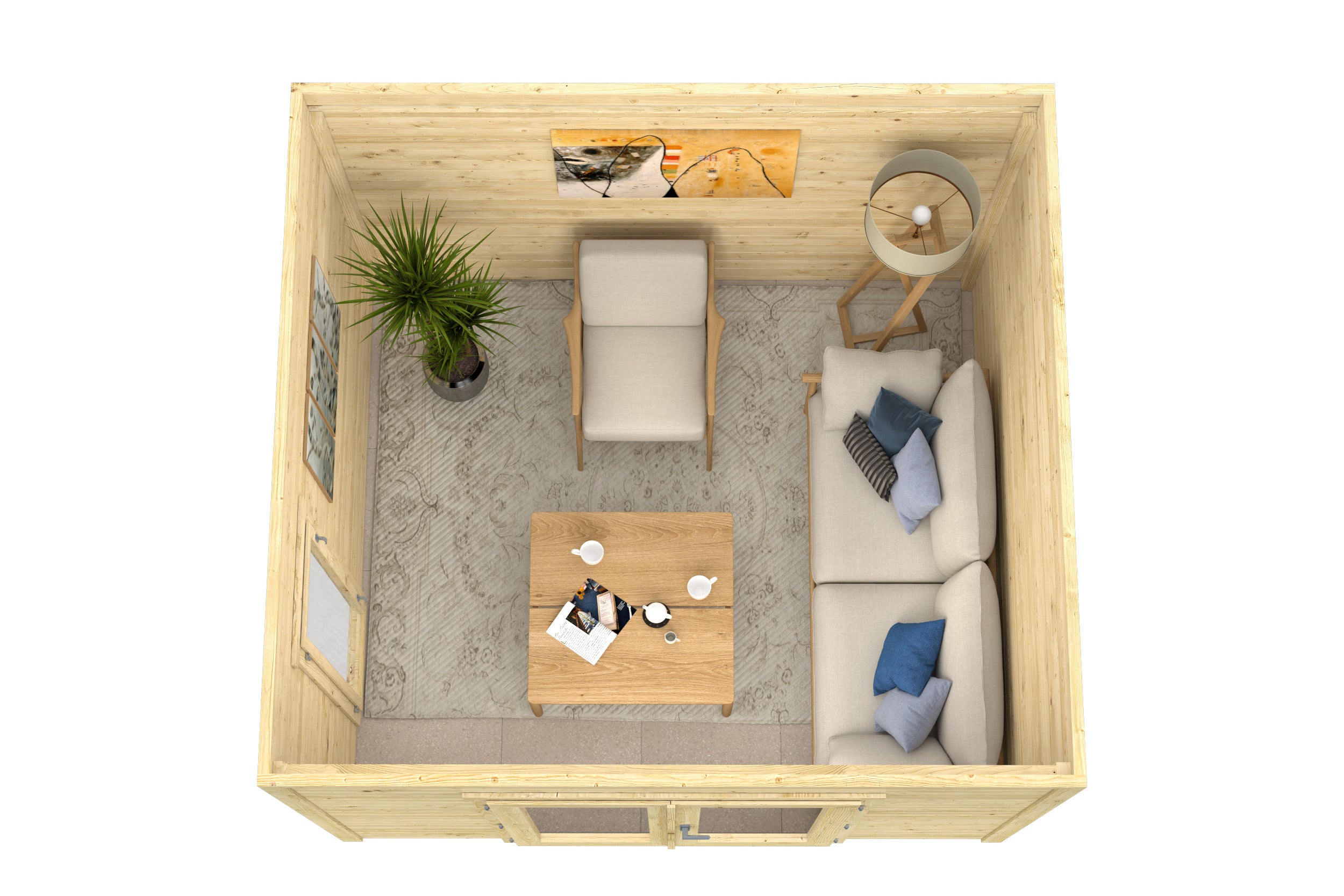 Blokhut - Tuinhuis Tino | 28 mm | vuren Red Class Wood geïmpregneerd