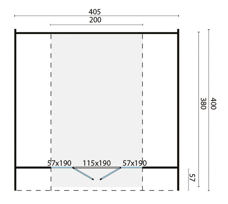 Camping Oval | 28/42 mm | Thermowood | 405x400 cm