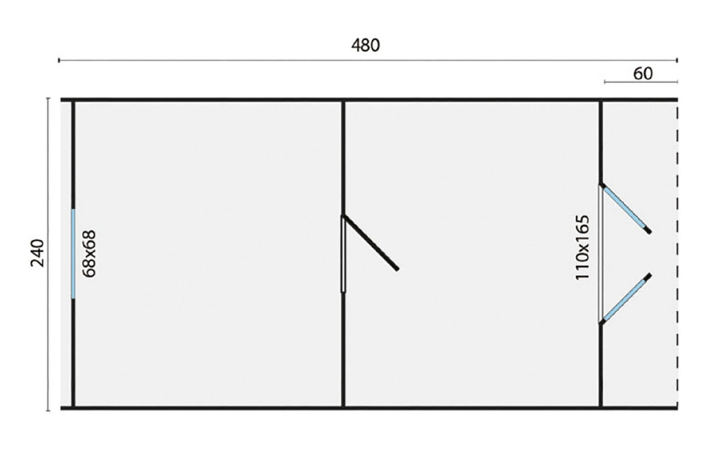 Camping POD 480 | 28 mm | vuren onbehandeld