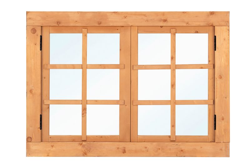 Red Class Wood uitzetraam, 6-ruits, dubbel Uitzetraam B1252 x H900 mm buitenmaat (rvs beslagset)