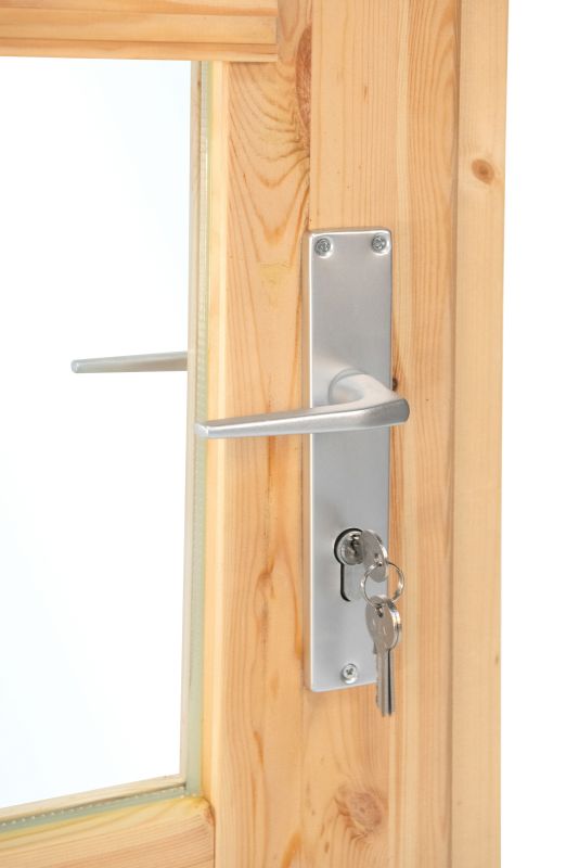 Dubbele deur+kozijn, vuren, dubbel glas DL7