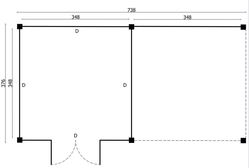 Platdak Stavanger type XL, samenstelling 3, zwart gespoten