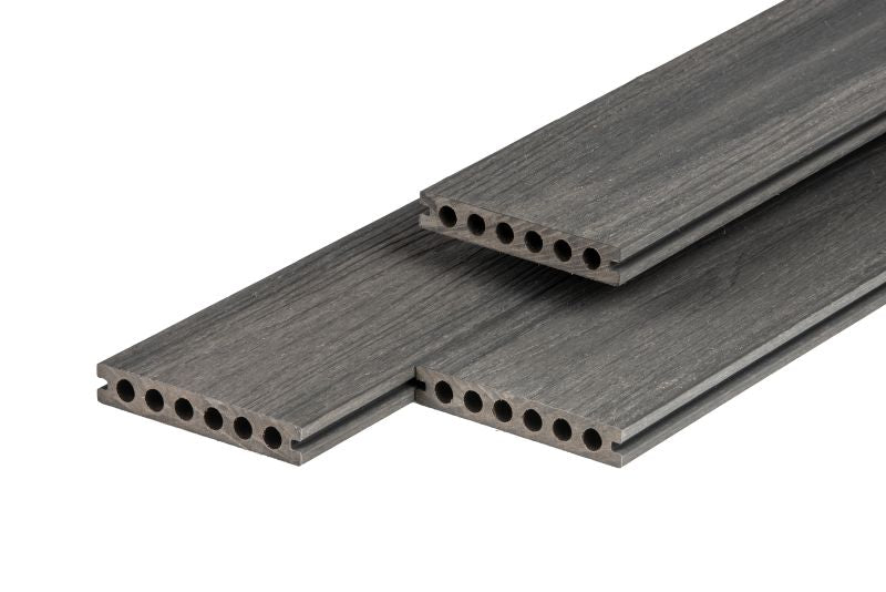 PuraShield composiet vlonderplank 2,3 x 13,8 x 400 cm clip systeem, semi-massief, Dark Grey