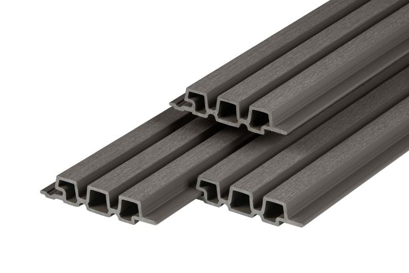 PuraTech 30 composiet triple profiel 3,3 x 17,0 x 290 cm, dark grey, fijne houtnerf