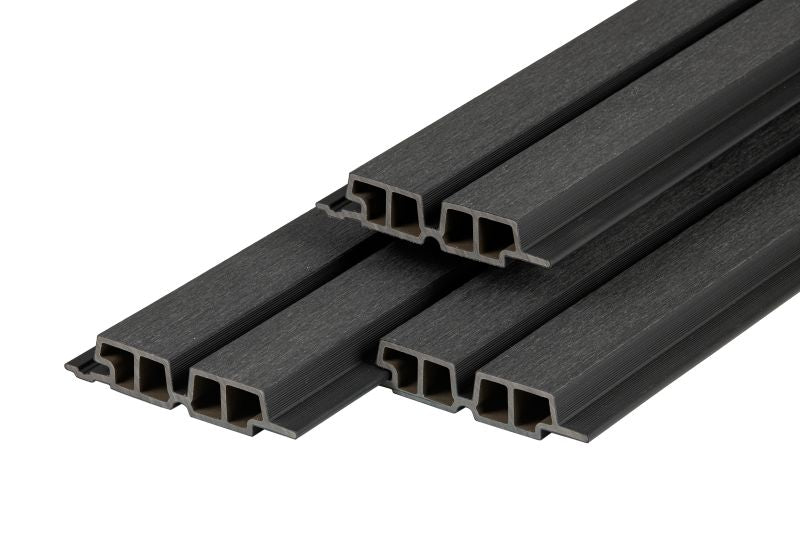 PuraTech 55 composiet dubbel profiel 3,3 x 17,0 x 290 cm, ebony black, fijne houtnerf
