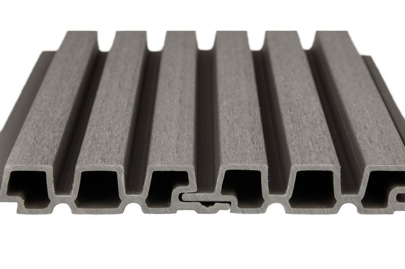 PuraTech 30 composiet triple profiel 3,3 x 17,0 x 390 cm, dark grey, fijne houtnerf