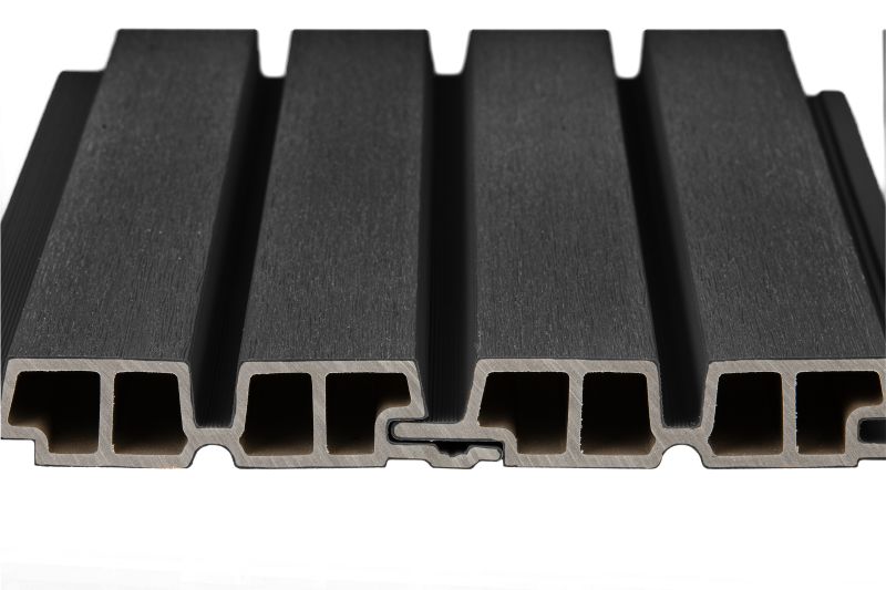 PuraTech 55 composiet dubbel profiel 3,3 x 17,0 x 390 cm, ebony black, fijne houtnerf