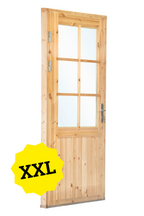 Deur enkel met raam XXL rechtsdraaiend, vuren 106,5 x 215 cm