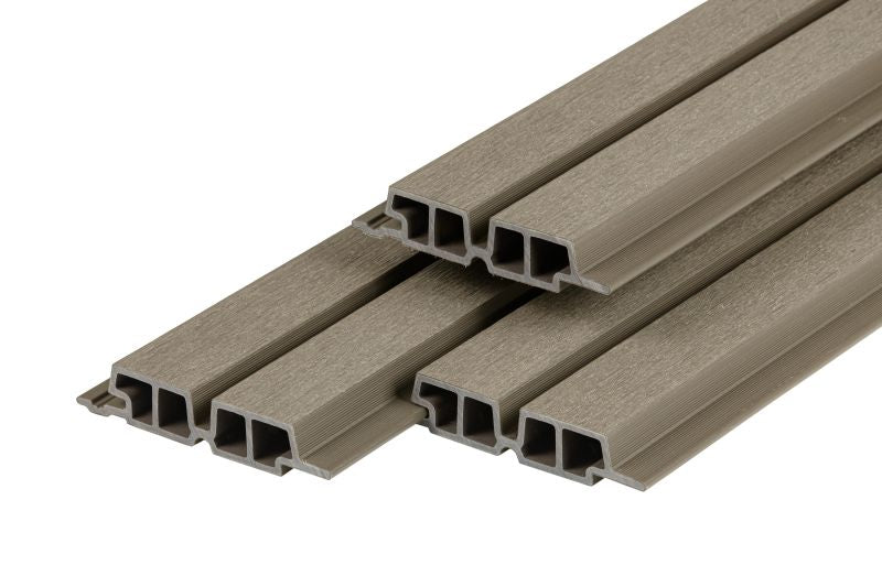 PuraTech 55 composiet dubbel profiel 3,3 x 17,0 x 390 cm, light grey, fijne houtnerf