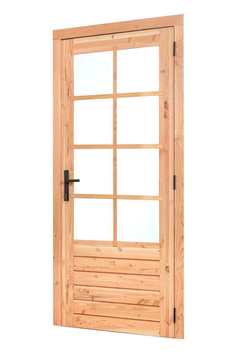 Douglas enkele glas deur dubbelglas 8-ruits B1100xH2150mm buitenmaat, rechtsdraaiend