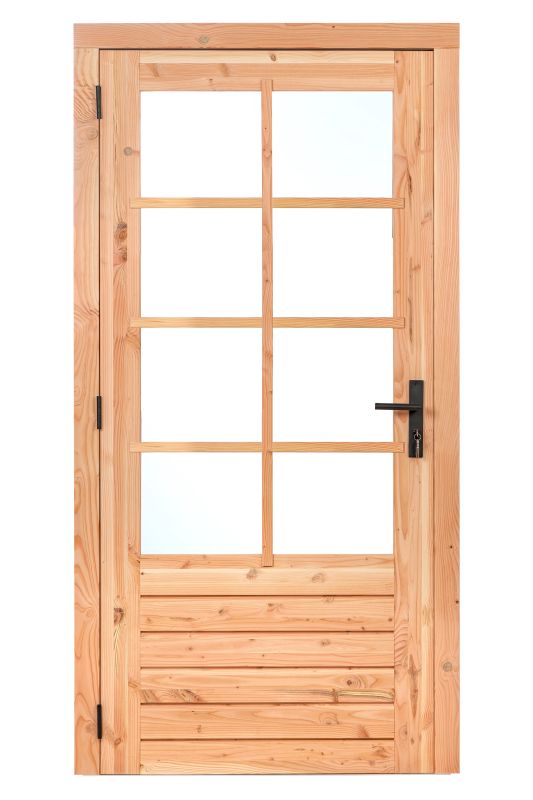 Douglas enkele glas deur dubbelglas 8-ruits B1100xH2150mm buitenmaat, linksdraaiend