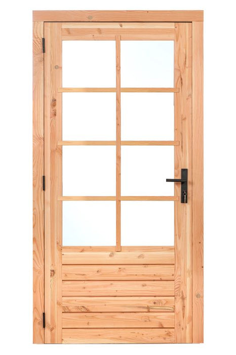 Douglas enkele glas deur dubbelglas 8-ruits B1100xH2150mm buitenmaat, linksdraaiend