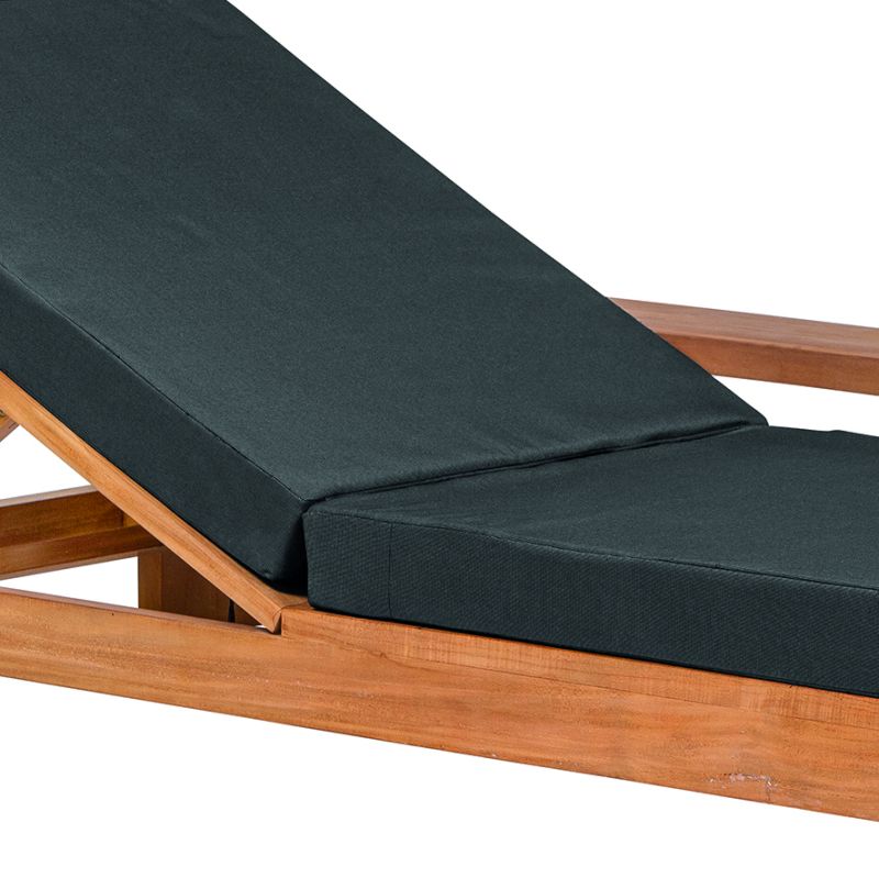 Teak sunlounger Danau, incl. kussen