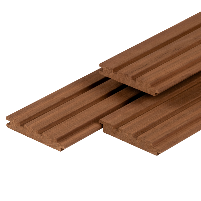 Ayous hardhout triple profiel 2,1 x 14,5 x 275 cm, thermisch gemodificeerd, geschaafd