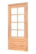 Douglas enkele glas deur dubbelglas 8-ruits B1100xH2150mm buitenmaat, rechtsdraaiend (rvs beslagset)
