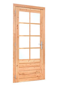 Douglas enkele glas deur dubbelglas 8-ruits B1100xH2150mm buitenmaat, linksdraaiend (rvs beslagset)