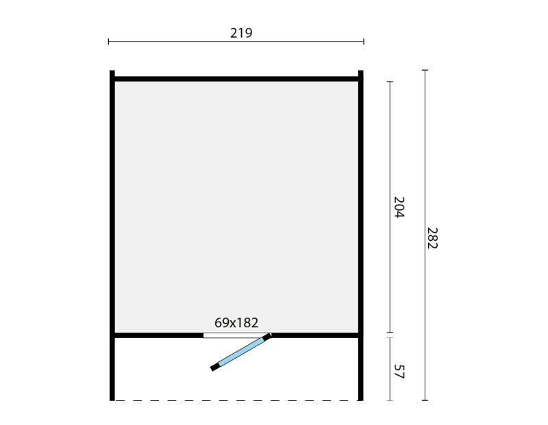 Sauna cube Rovaniemi 280 cm | 38 mm | onbehandeld