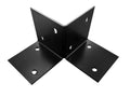 Pergola vloerelement voor 12 x 12 cm palen, zwart gepoedercoat, incl. bevestigingsset