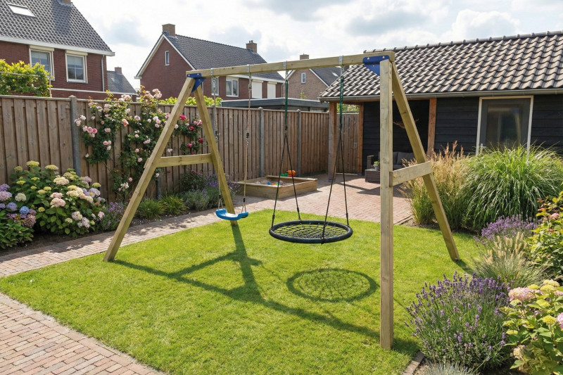Schommel Freeswing, geschaafd grenen