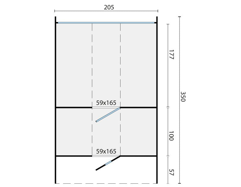 Saunabarrel | Ø205 x 350 cm | 42 mm | Thermowood | met ½ panorama raam