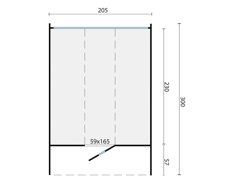 Saunabarrel | Ø205 x 300 cm | 42 mm | Thermowood | met ½ panorama raam