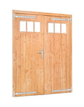 Douglas dubbele klampdeur met raam B1850xH2050mm buitenmaat, linksdraaiend (rvs / verzinkt beslagset)