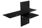 Pergola hoekverbinding met verlenging voor 15 x 15 cm balken met bevestigingsmateriaal, zwart gepoedercoat, incl. bevestigingsset
