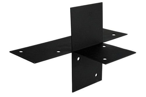 Pergola hoekverbinding met verlenging voor 15 x 15 cm balken met bevestigingsmateriaal, zwart gepoedercoat, incl. bevestigingsset