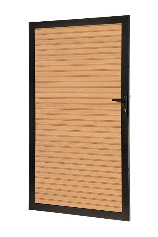PuraFence aluminium poortframe 180,0 x 100,0 cm, zwart (incl. deurbeslag)