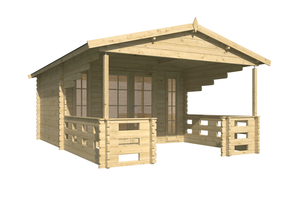 Blokhut - Tuinhuis Sanstrov | 44 mm | vuren bruin geïmpregneerd
