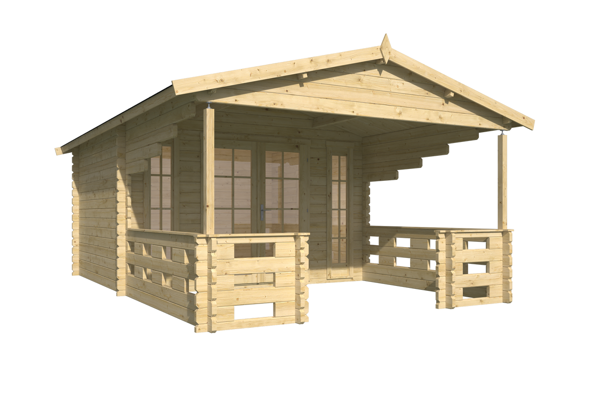 Blokhut - Tuinhuis Sanstrov | 44 mm | vuren grijs geïmpregneerd