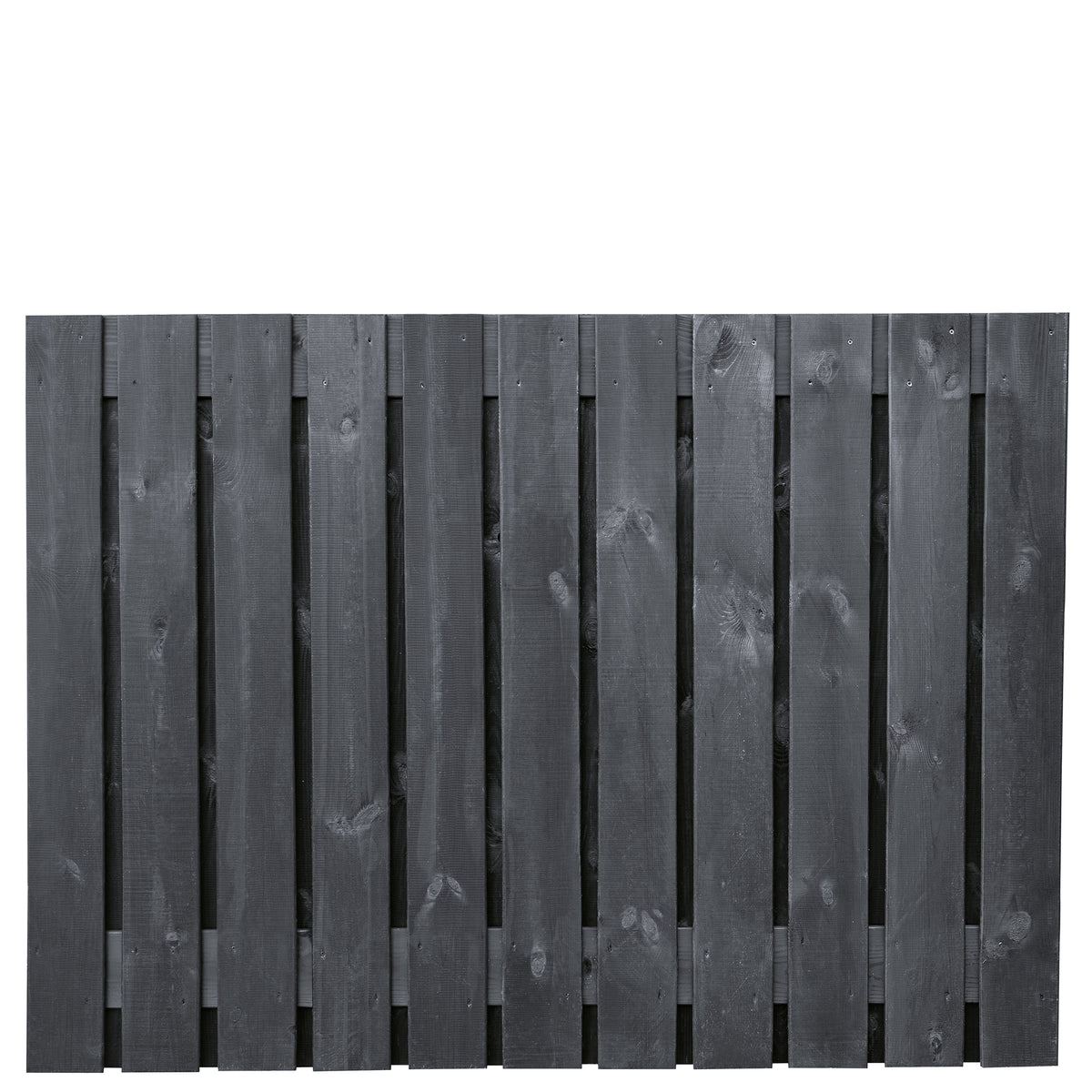 Tuinscherm Stuttgart, zwart gespoten vuren, RVS-geschroefd, 21-planks (19+2) 180 x 130 cm