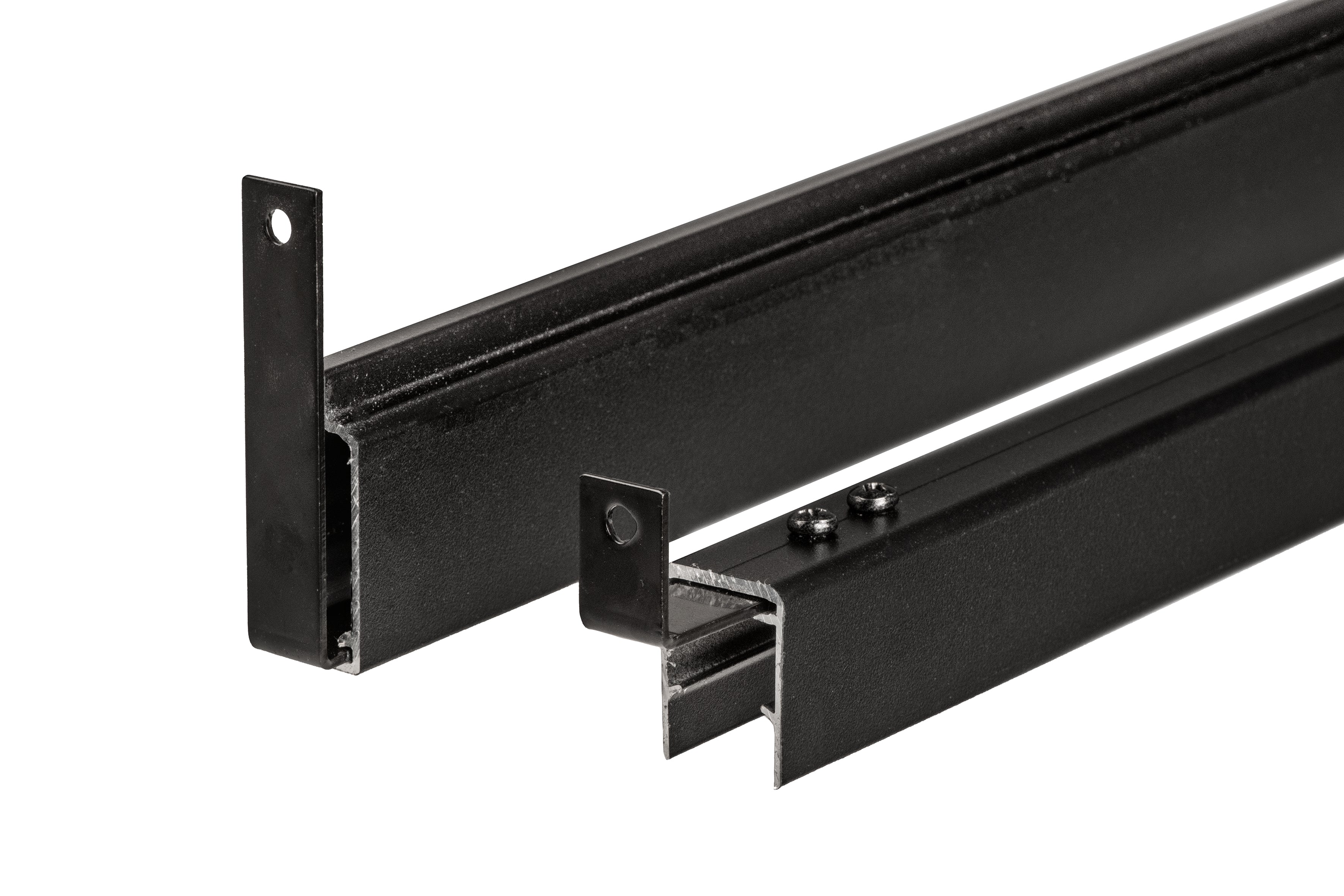 PuraFence aluminium begin- en eindprofiel (3,8 x 2,28 / 6,2 x 2,4) x 179,2 cm, zwart (incl. clips)