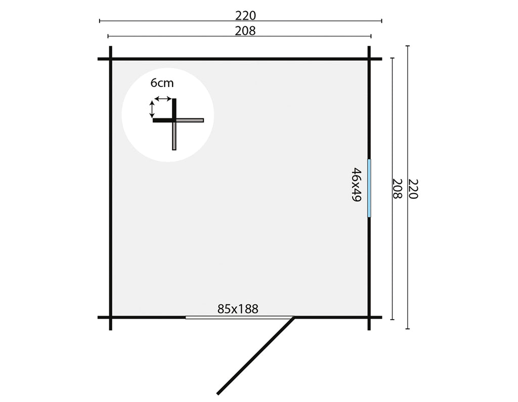 Blokhut - Tuinhuis Eigo | 19 mm | vuren groen geïmpregneerd