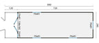 Circuswagen Jimmy | 19mm | vuren onbehandeld | 840 x 240 cm | excl. onderstel
