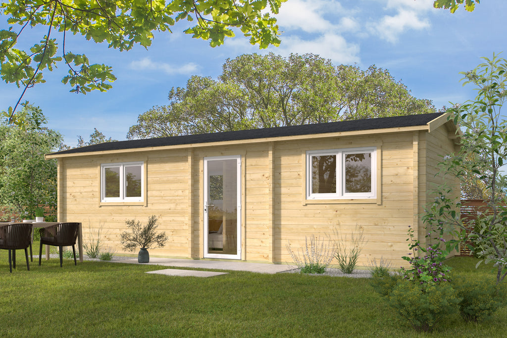 Blokhut - Tuinhuis Ava | 70 mm | vuren groen geïmpregneerd