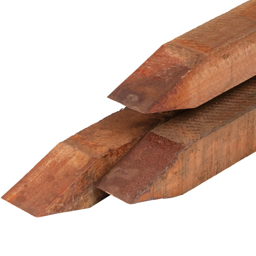 Angelim vermelho hardhout paal 6,0 x 6,0 x 100 cm fijnbezaagd, gepunt