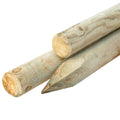 Grenen pallisade Ø 8,0 x 160 cm, groen geïmpregneerd, gepunt, rond gefreesd, gekruind