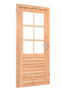 Douglas enkele glas deur 6-ruits B1000xH2050mm buitenmaat, linksdraaiend (rvs beslagset)