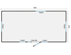 Circuswagen Patricia | 19mm | vuren onbehandeld | 480 x 240 cm | excl. onderstel