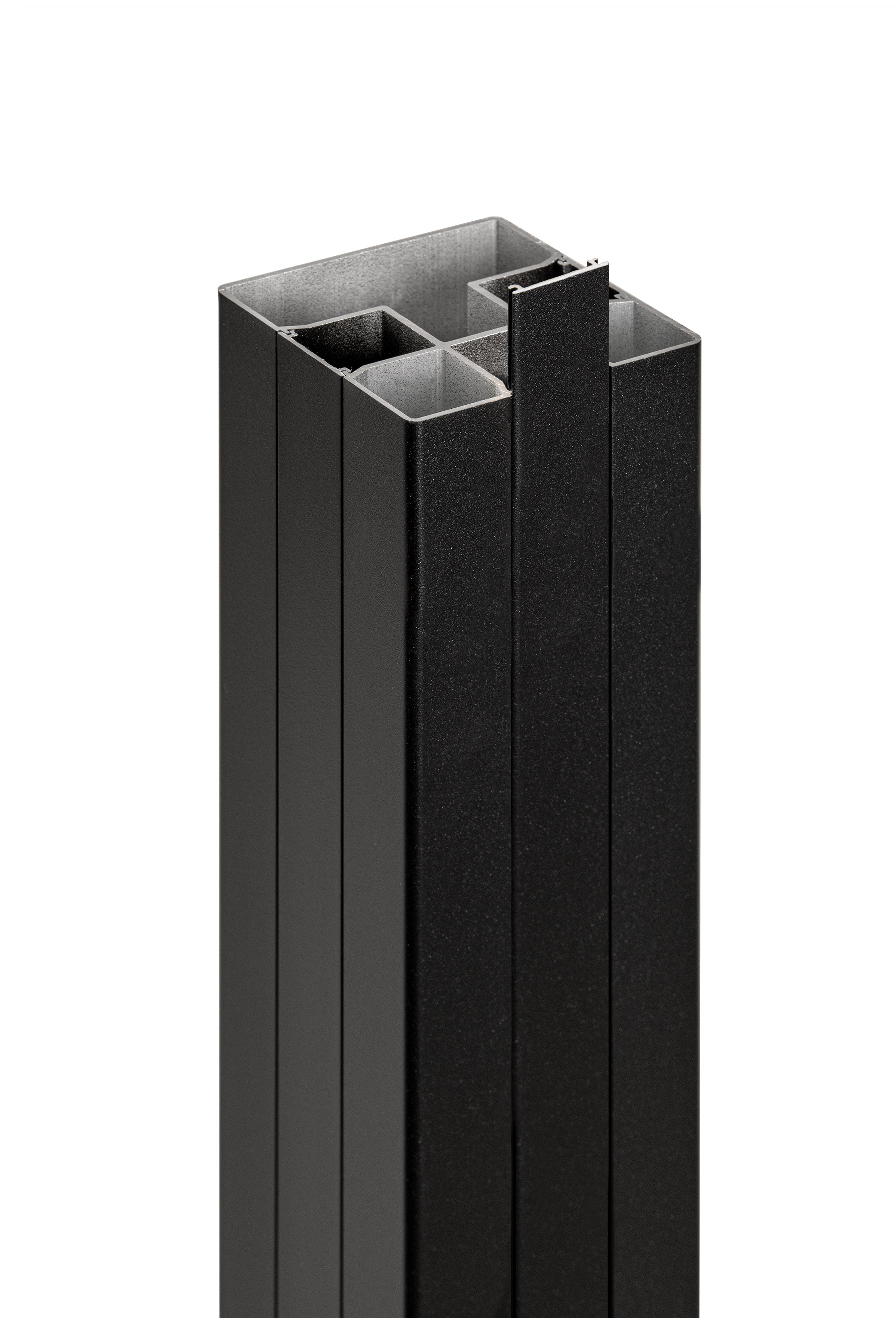 PuraFence aluminium paal incl. paalkap 7,5 x 7,5 x 250 cm, zwart