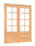 Douglas dubbele glas deur dubbelglas 8-ruits B2050xH2150mm buitenmaat, linksdraaiend (rvs beslagset)