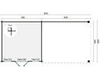 Blokhut - Tuinhuis Kwaspa | 44 mm | vuren honinggeel geïmpregneerd