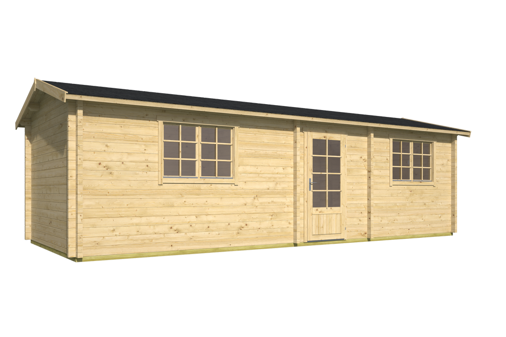 Blokhut - Tuinhuis Ava | 70 mm | vuren grijs geïmpregneerd