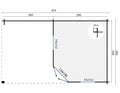 Blokhut - Tuinhuis Christoffer | 28 mm | vuren bruin geïmpregneerd