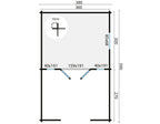Blokhut - Tuinhuis Sanstrov | 44 mm | vuren grijs geïmpregneerd