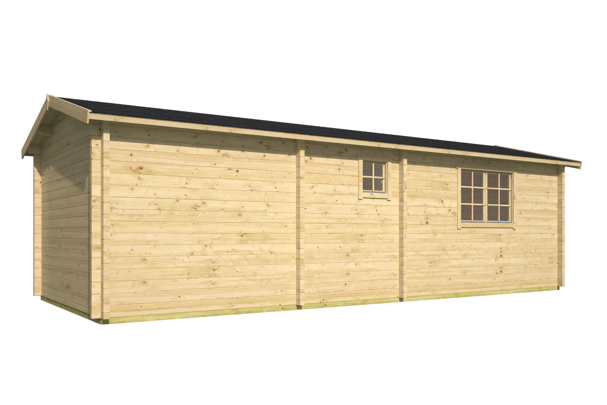 Blokhut - Tuinhuis Ava | 70 mm | vuren grijs geïmpregneerd